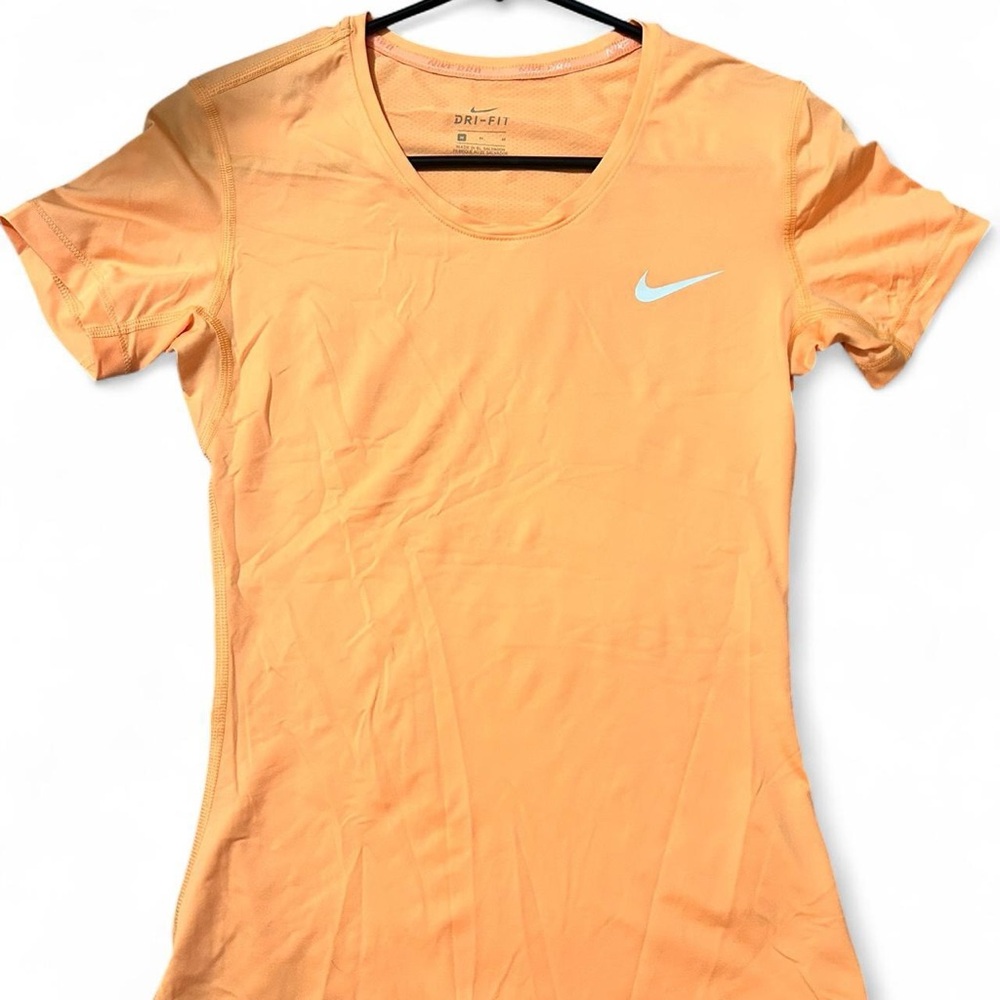 Nike Women's Bright Orange Dri-Fit Short Sleeve Tee